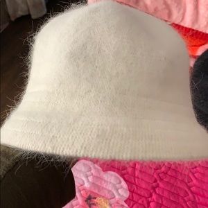 White furry hat